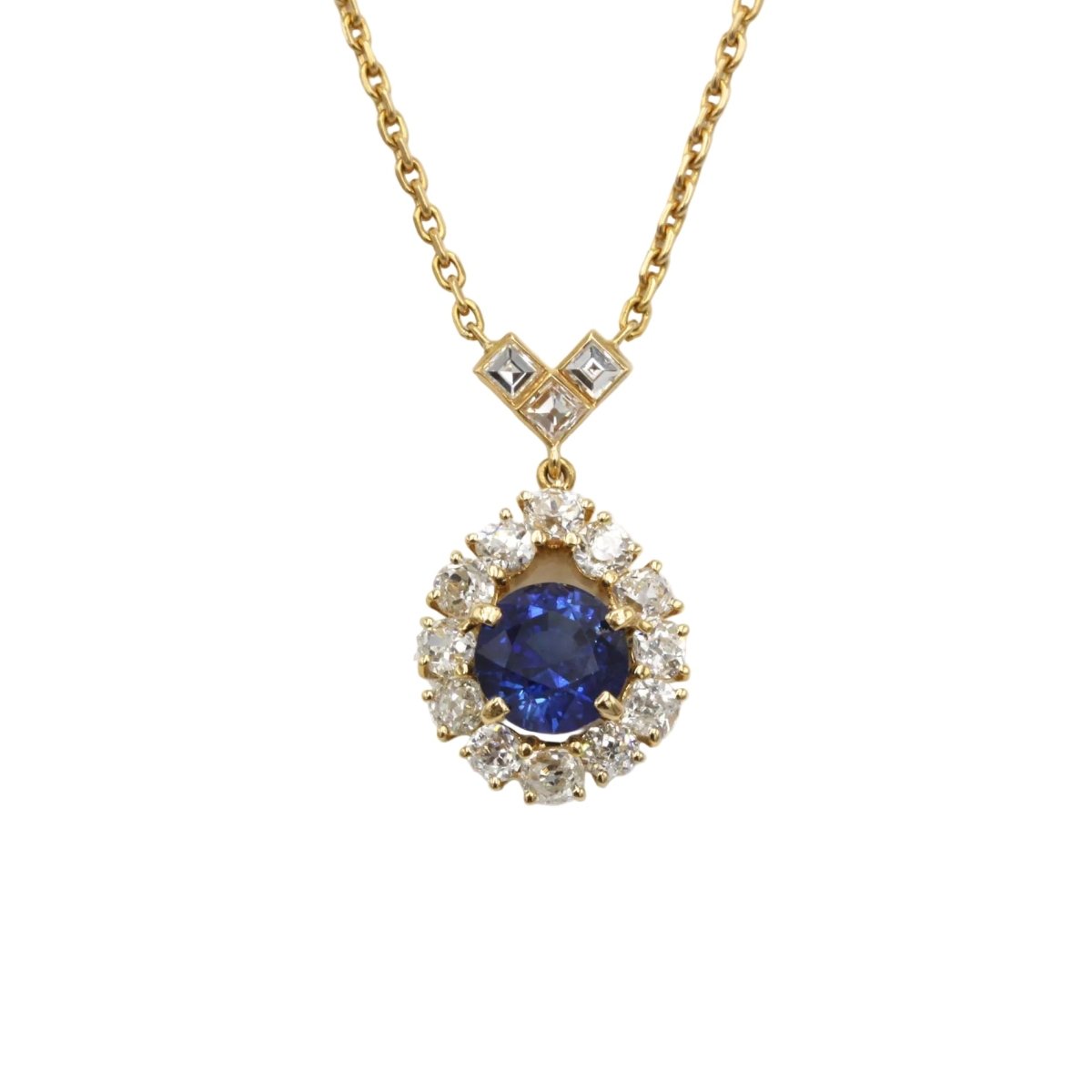 Collier Pendentif MAUBOUSSIN en or jaune, saphir et diamants - Castafiore