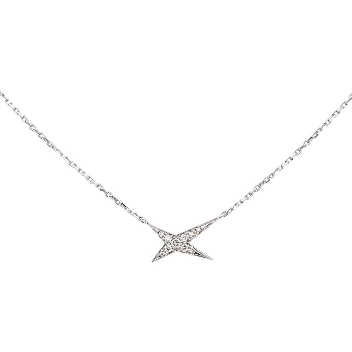Collier Pendentif MAUBOUSSIN "French Valentine" en or blanc et diamants - Castafiore