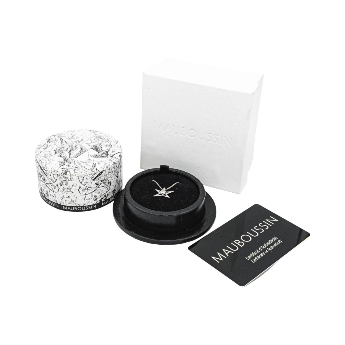 Collier Pendentif MAUBOUSSIN "Ma Princesse à moi" en or blanc et diamants - Castafiore