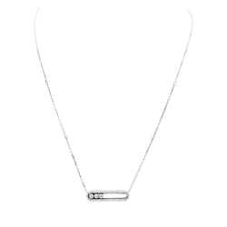 Necklace Messika, "Baby Move Pavé", white gold and diamonds.