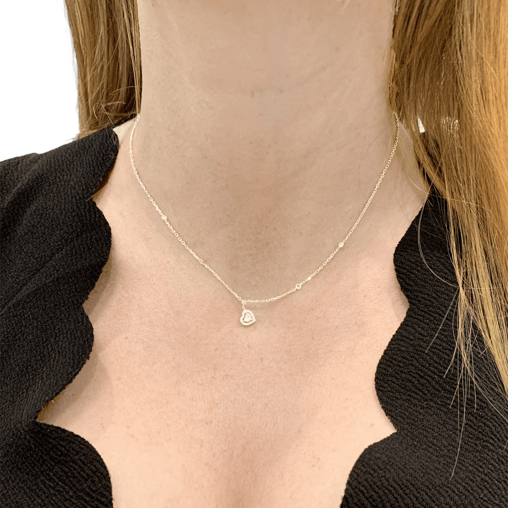 Collier Pendentif MESSIKA "Joy Heart" en or rose et diamants - Castafiore
