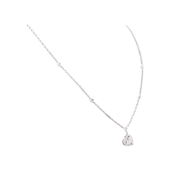 Collier Pendentif MESSIKA "Joy taille coeur" en or blanc et diamatns - Castafiore