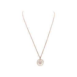 Necklace Messika, "Lucky Move", rose gold and diamonds.
