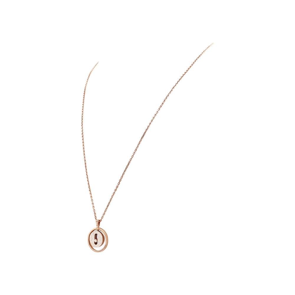 Necklace Messika, "Lucky Move", rose gold and diamonds.