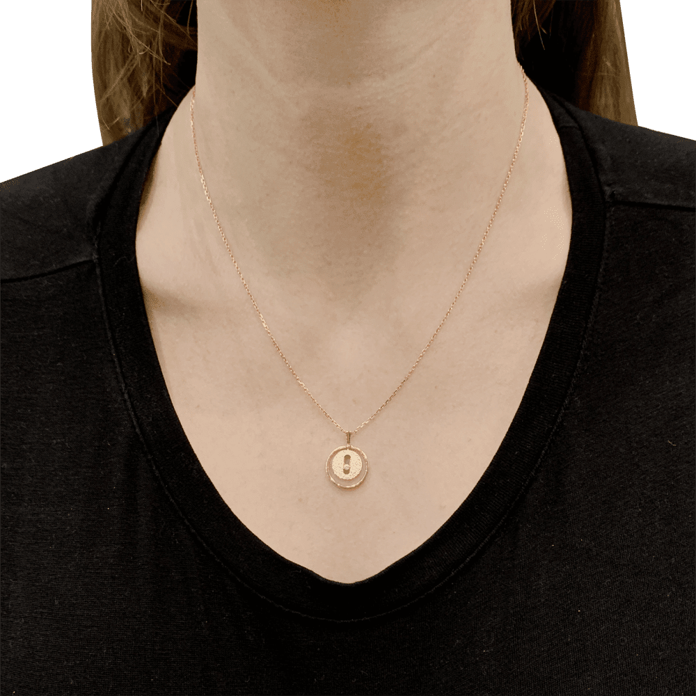 Necklace Messika, "Lucky Move", rose gold and diamonds.