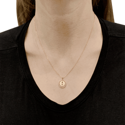 Necklace Messika, "Lucky Move", rose gold and diamonds.