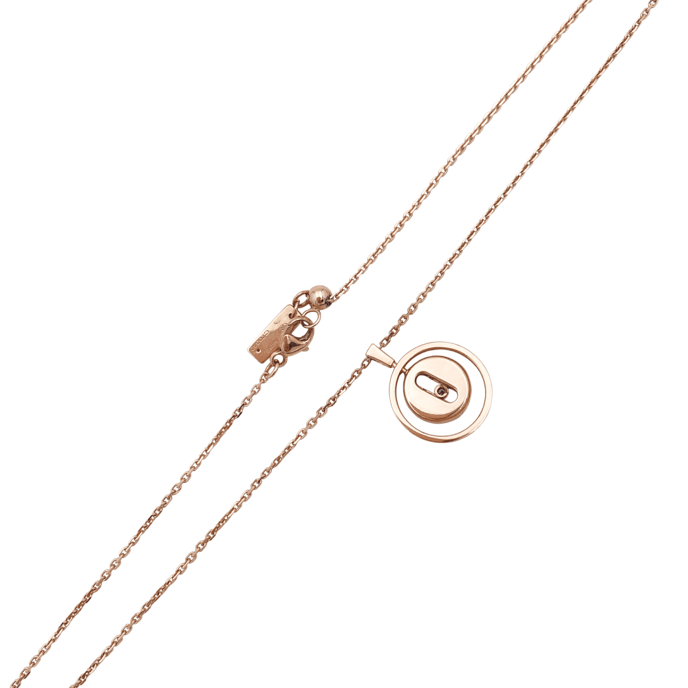 Necklace Messika, "Lucky Move", rose gold and diamonds.