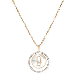 Collier Pendentif MESSIKA "Lucky Move" en or rose, nacre et diamants - Castafiore