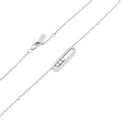 Collier Pendentif MESSIKA "Move Classique Pavé" en or blanc et diamants - Castafiore