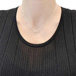 Necklace Messika "Move Uno Pavé", white gold, diamonds.