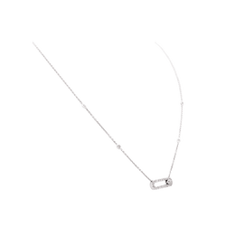 Necklace Messika "Move Uno Pavé", white gold, diamonds.