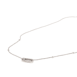 Necklace Messika "Move Uno Pavé", white gold, diamonds.