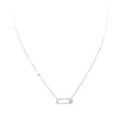Necklace Messika "Move Uno Pavé", white gold, diamonds.