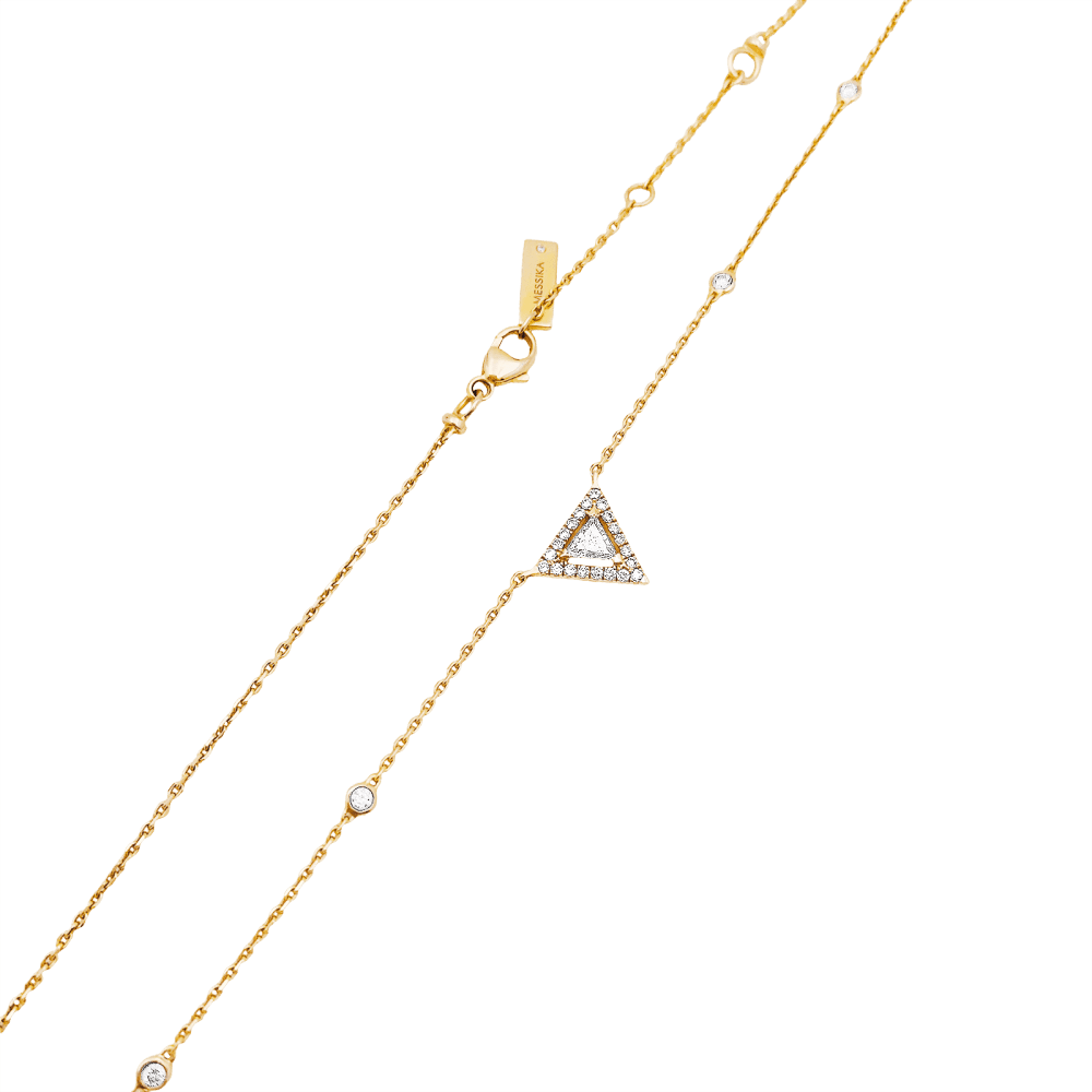 Necklace Messika, "Théa", rose gold and diamonds.
