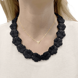 Necklace Messika, "Théa", rose gold and diamonds.