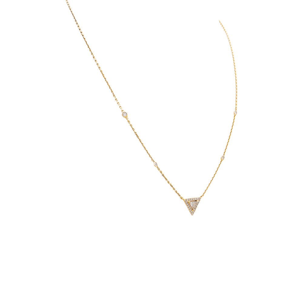 Necklace Messika, "Théa", rose gold and diamonds.