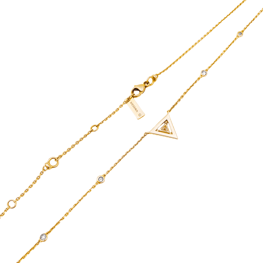 Necklace Messika, "Théa", rose gold and diamonds.