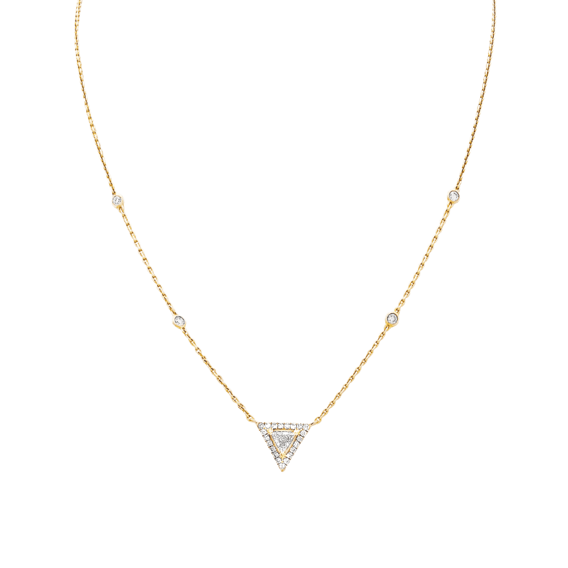 Necklace Messika, "Théa", rose gold and diamonds.