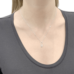 Collier Pendentif MESSIKA x GIGI HADID "Move Addiction" en or blanc et diamants - Castafiore