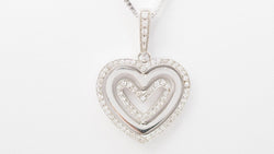 Collier pendentif multi Coeurs en or blanc et diamants - Castafiore