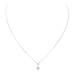 Collier Pendentif Or blanc Aigue Marine - Castafiore