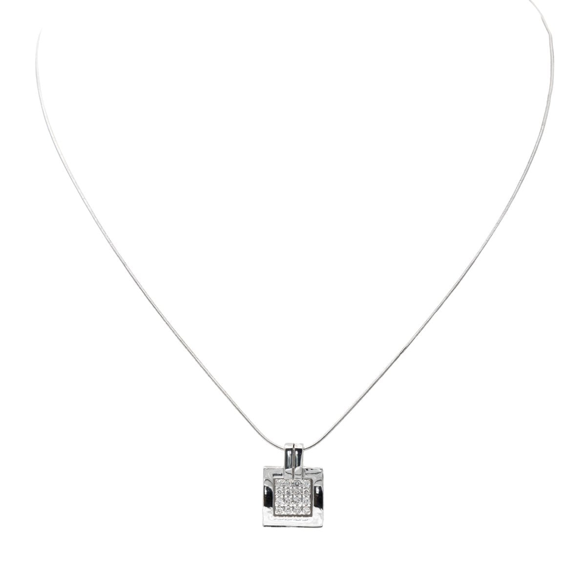 Collier Pendentif Or blanc Diamant - Castafiore