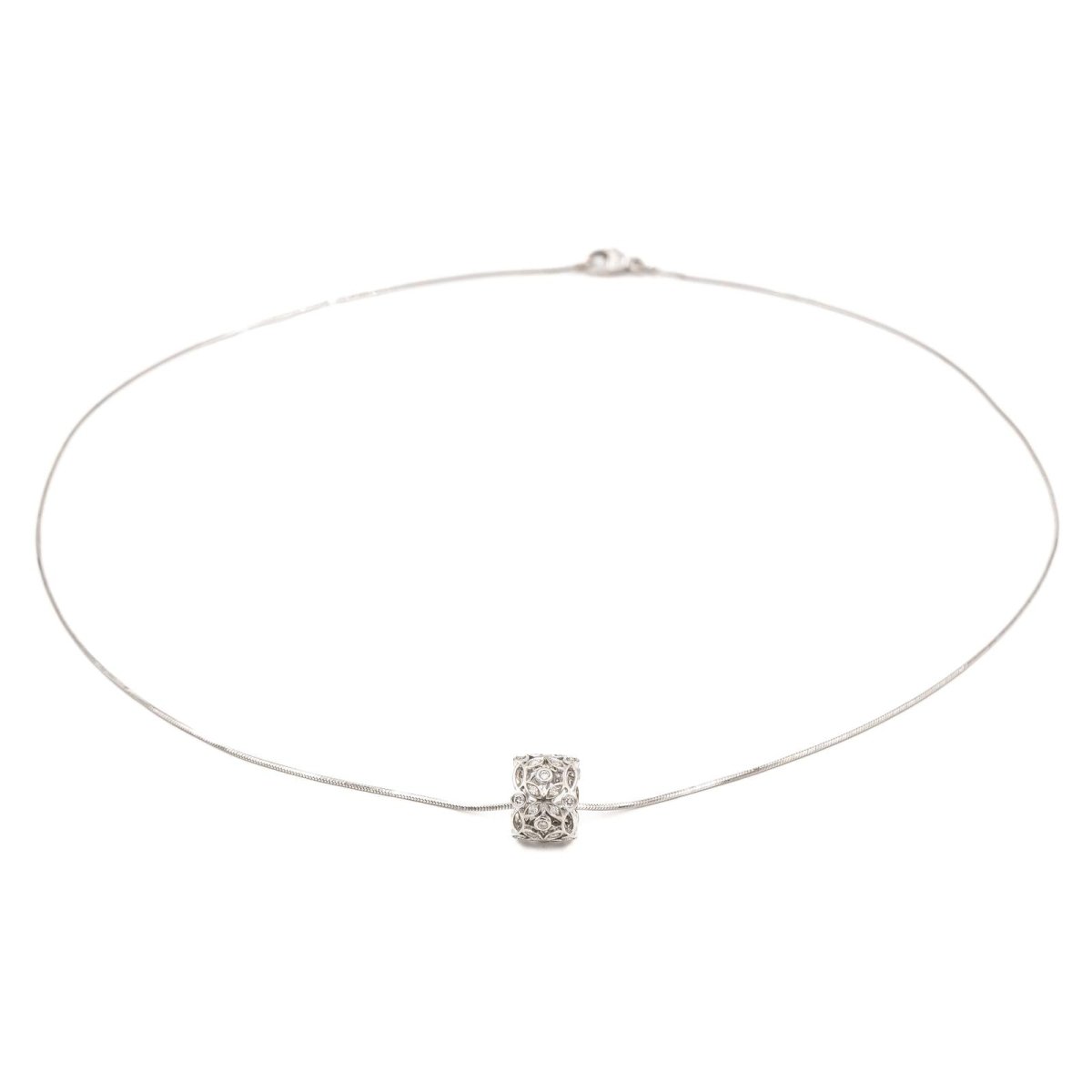 Collier Pendentif Or blanc Diamant - Castafiore