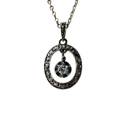 Collier Pendentif or blanc, platine et diamants - Castafiore