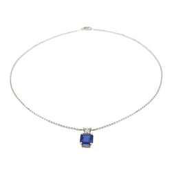 Collier Pendentif Or blanc Saphir - Castafiore