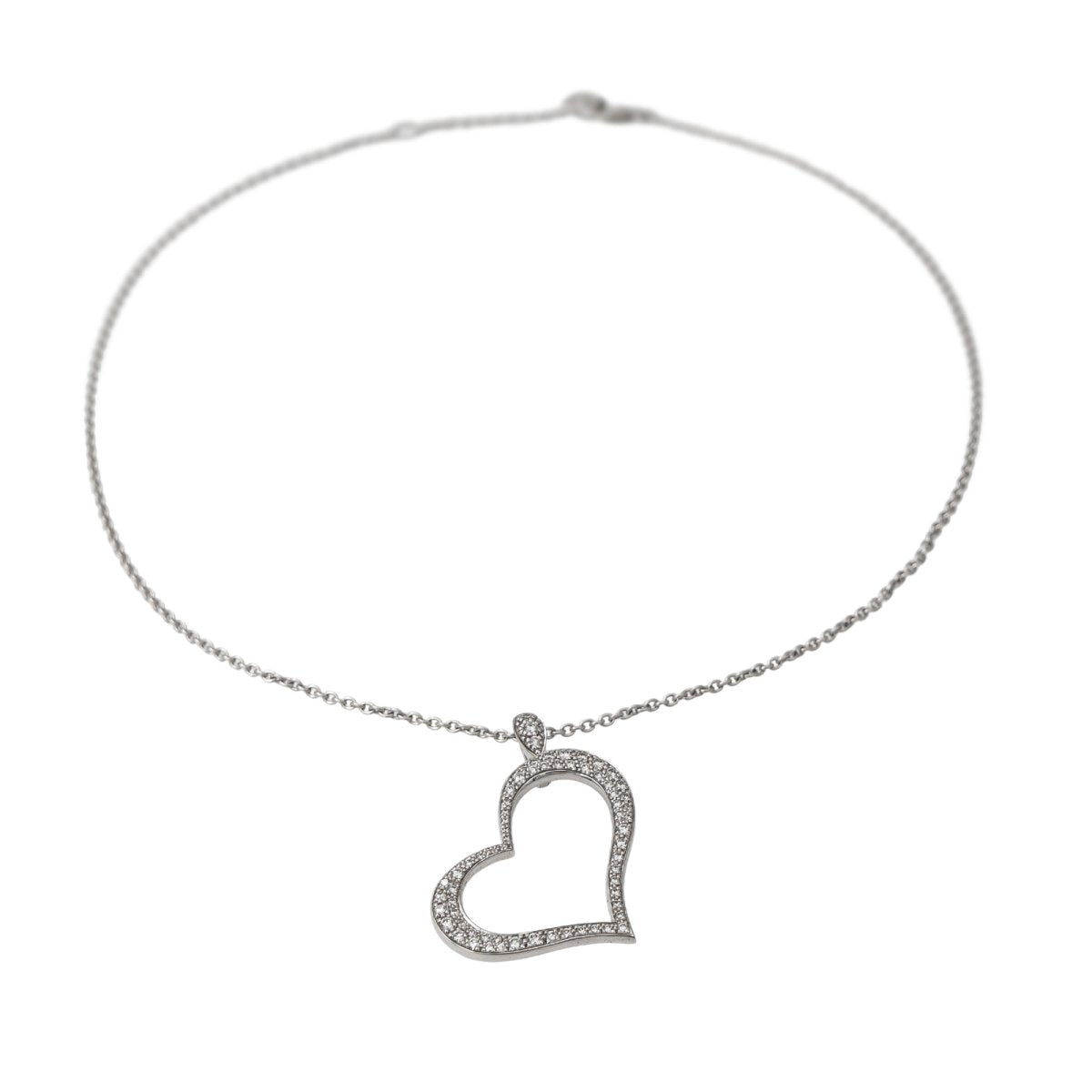 Collier Pendentif PIAGET "Cœur" en or blanc et diamants - Castafiore