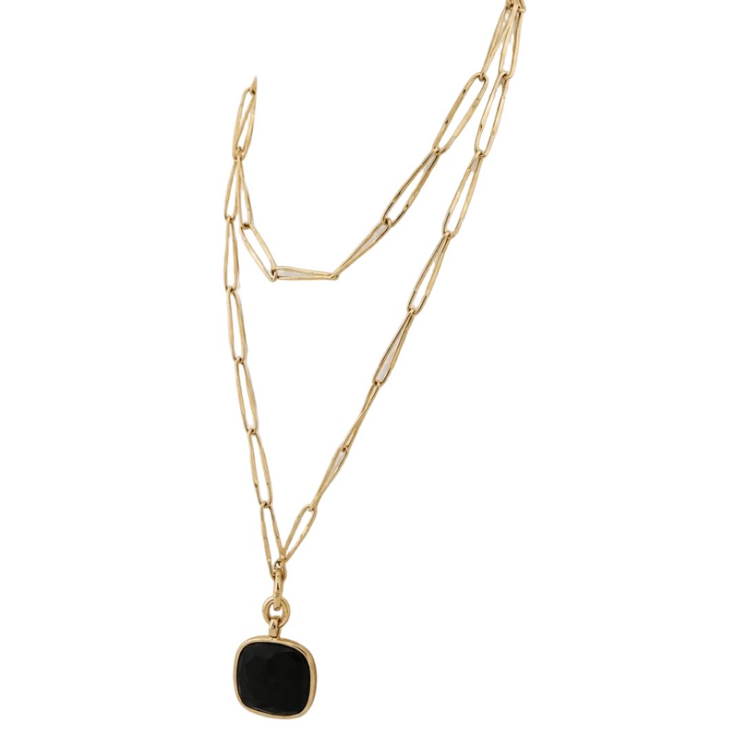 Collier Pendentif POMELLATO en or jaune et jais - Castafiore