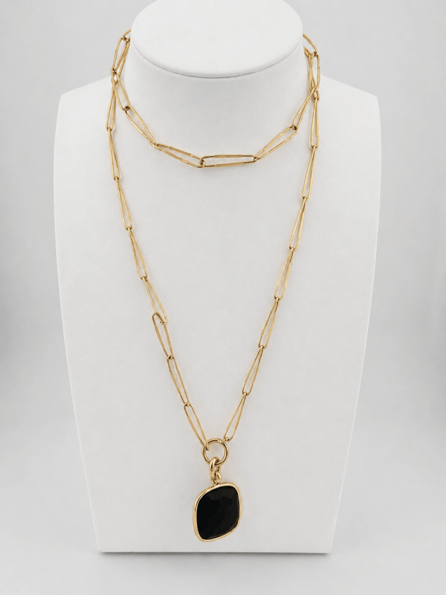 Collier Pendentif POMELLATO en or jaune et jais - Castafiore