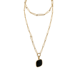 Collier Pendentif POMELLATO en or jaune et jais - Castafiore