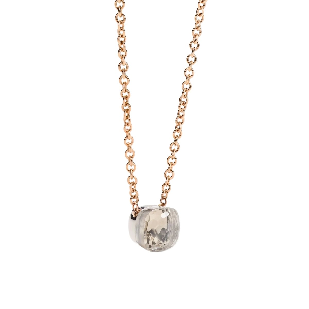 Collier Pendentif POMELLATO "Knot Collection" en or blanc, or rose et topaze - Castafiore