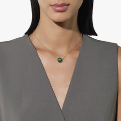 Collier Pendentif POMELLATO "Pom Pom Dot" en or rose, malachite, nacre et diamants - Castafiore