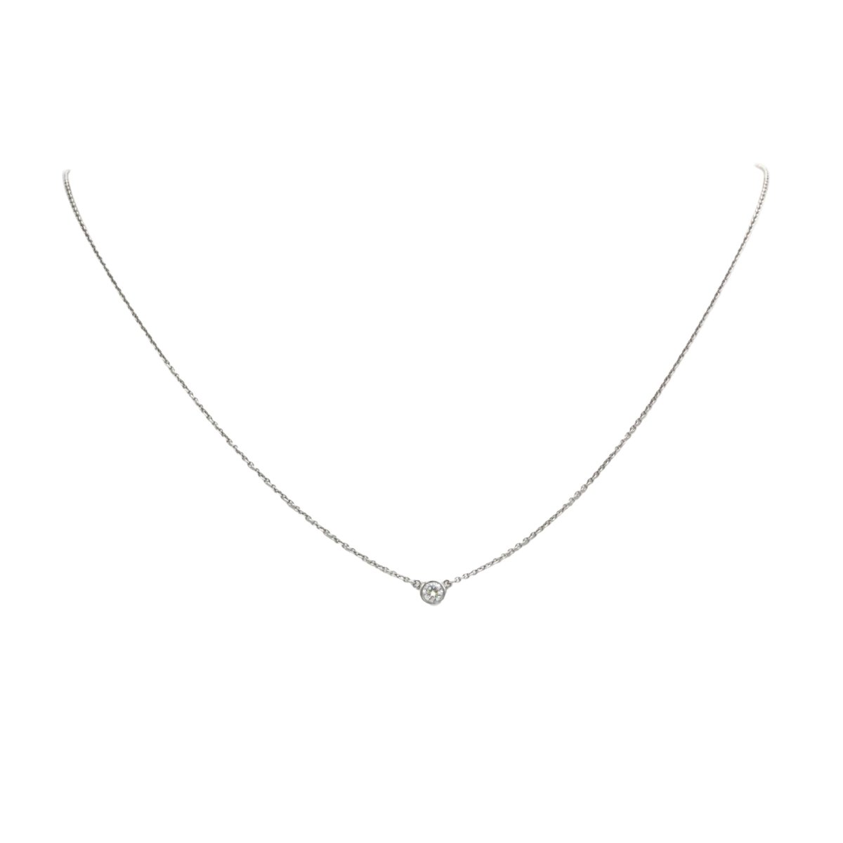 Collier Pendentif TIFFANY & CO. "Diamonds By The Yard" en platine et diamant - Castafiore