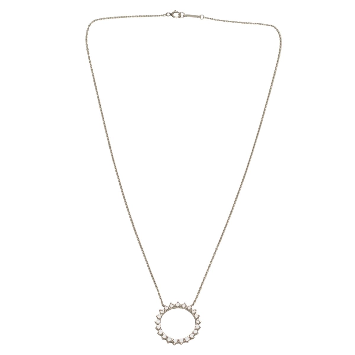 Collier Pendentif TIFFANY & CO. "Open Circle" en platine et diamants - Castafiore