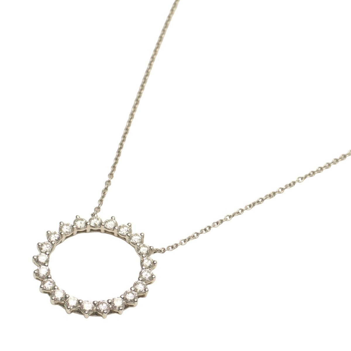 Collier Pendentif TIFFANY & CO. "Open Circle" en platine et diamants - Castafiore