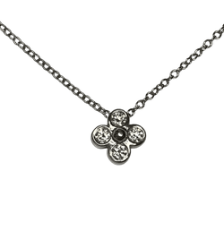 Collier Pendentif TIFFANY & CO. "Trèfle" en platine et diamants - Castafiore
