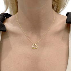 Collier Pendentif TIFFANY & CO X ELSA PERETTI "Open Heart" en or jaune et rubis - Castafiore