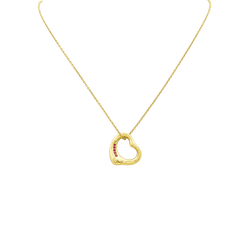 Collier Pendentif TIFFANY & CO X ELSA PERETTI "Open Heart" en or jaune et rubis - Castafiore