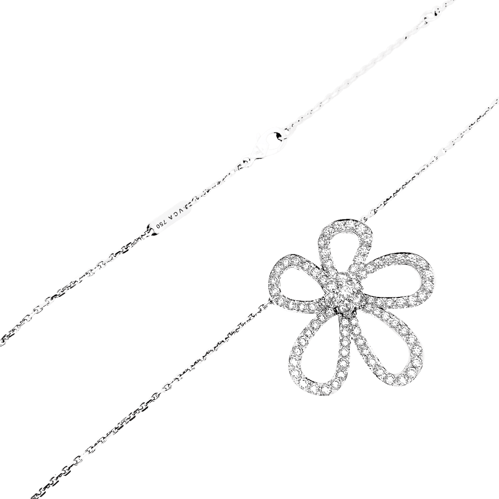 Necklace Van Cleef & Arpels, "Flowerlace", white gold, diamonds.