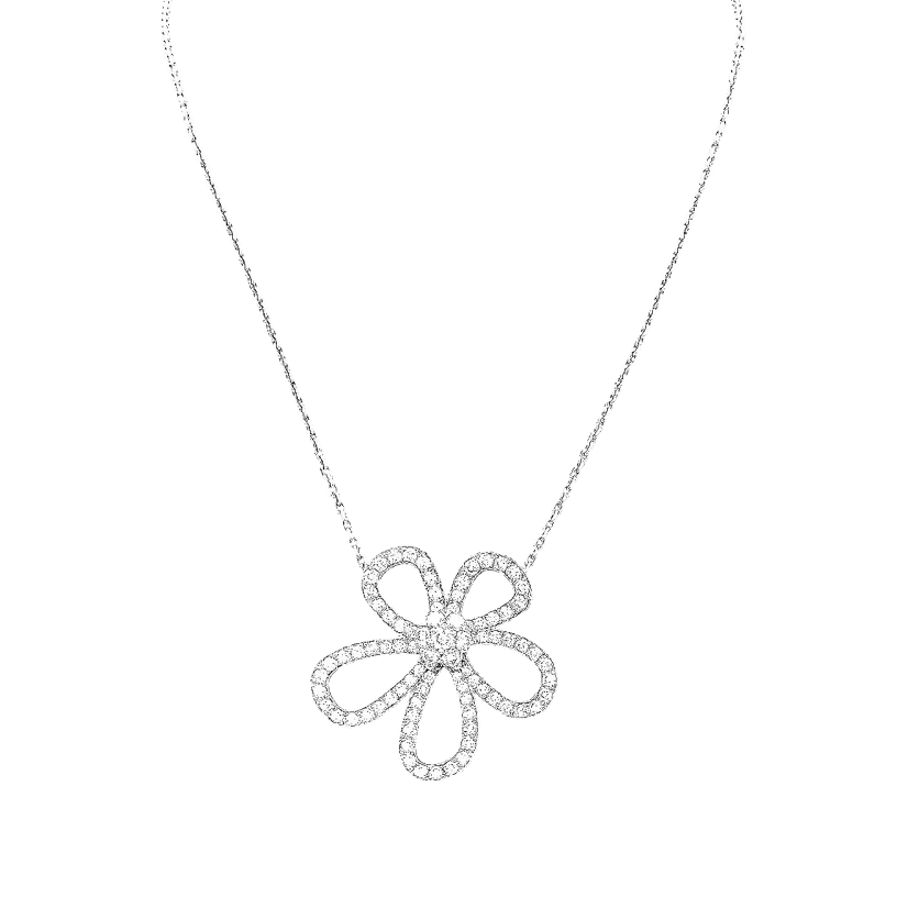 Necklace Van Cleef & Arpels, "Flowerlace", white gold, diamonds.