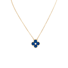 Collier Pendentif VAN CLEEF & ARPELS "Alhambra" en or jaune, porcelaine et diamant - Castafiore