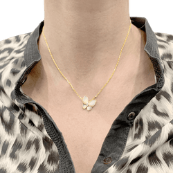 Necklace Van Cleef & Arpels, "Two Butterflies", rose gold, mother-of-pearl, diamonds.