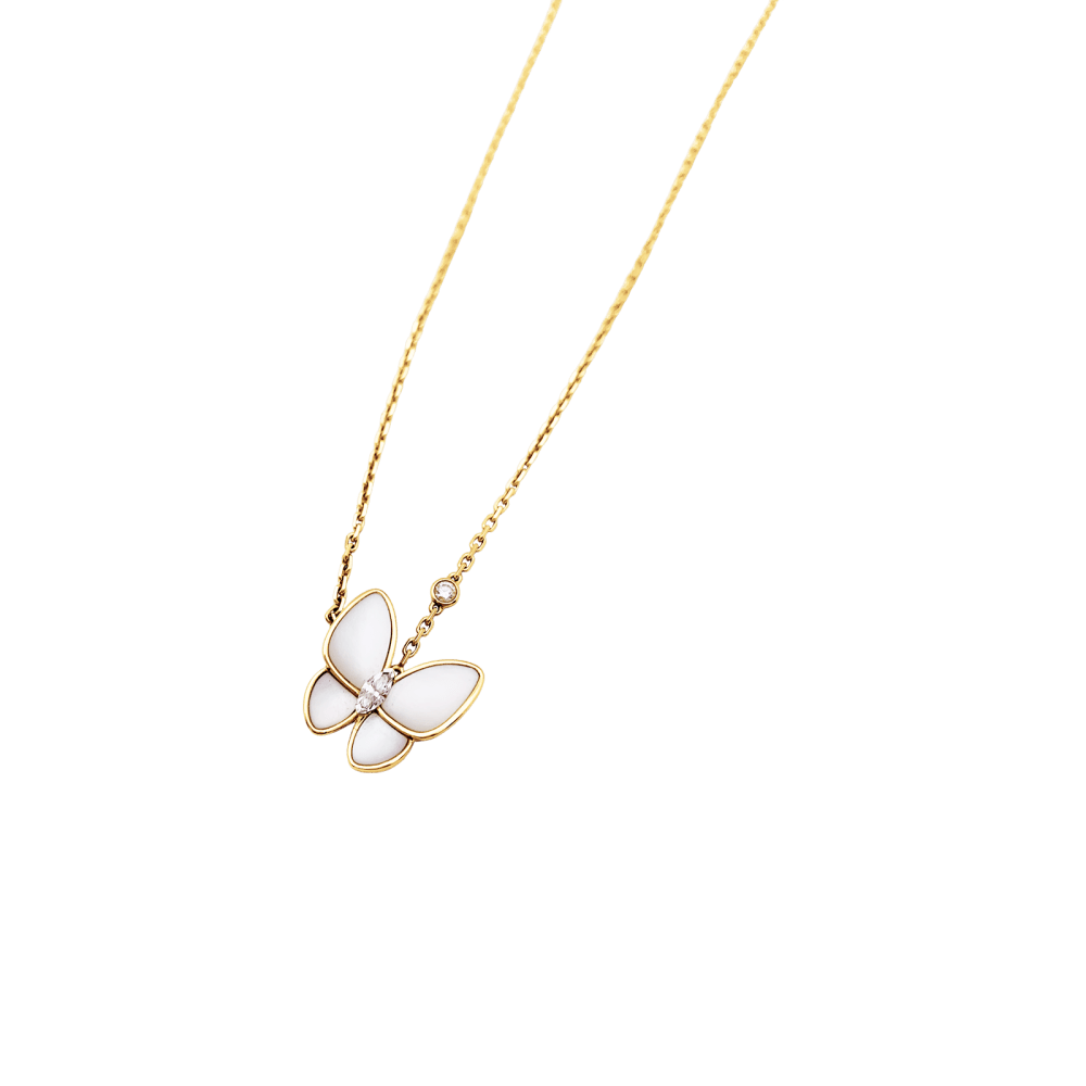 Necklace Van Cleef & Arpels, "Two Butterflies", rose gold, mother-of-pearl, diamonds.