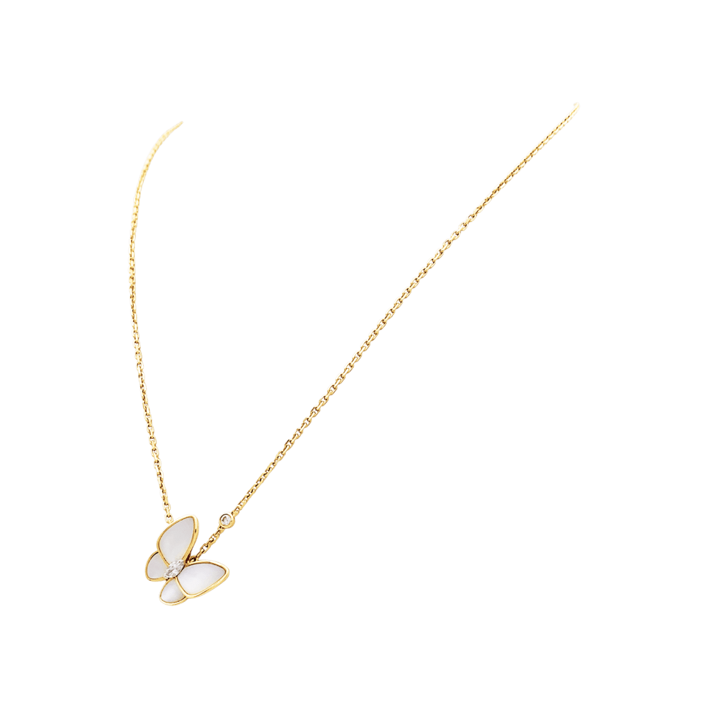 Necklace Van Cleef & Arpels, "Two Butterflies", rose gold, mother-of-pearl, diamonds.