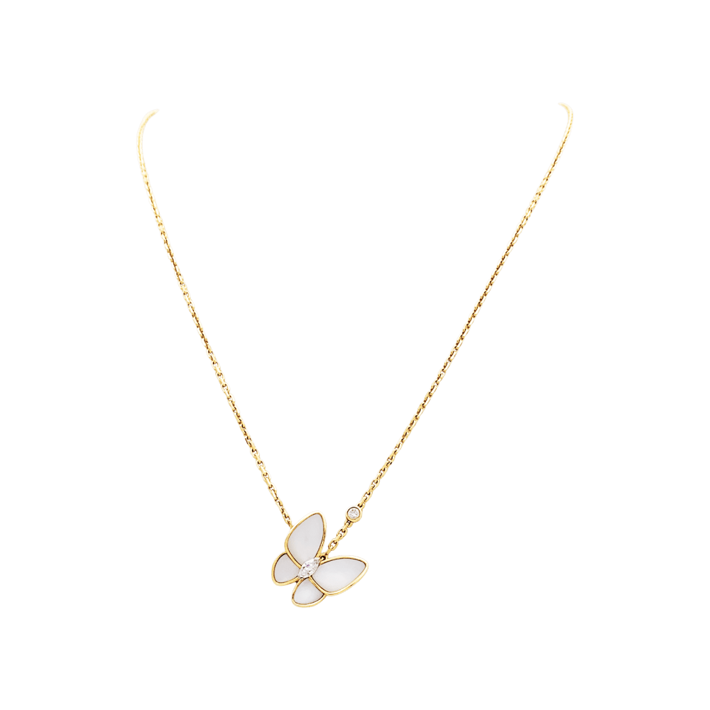 Necklace Van Cleef & Arpels, "Two Butterflies", rose gold, mother-of-pearl, diamonds.