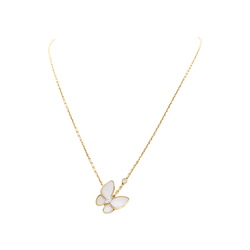 Necklace Van Cleef & Arpels, "Two Butterflies", rose gold, mother-of-pearl, diamonds.
