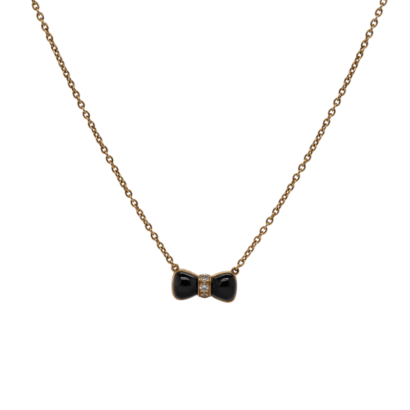 Collier Pendentif VAN CLEEF & ARPELS en or jaune, onyx et diamants - Castafiore